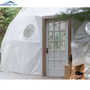 Thép Di Động <span class=keywords><strong>Geo</strong></span> Đảng PVC Nửa Vườn Igloo Nhà Kính 6M Glamping Geodesic Dome Lều - Product Image 2