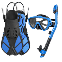 Aloma Ensemble de plongée en apnée de haute qualité pour adultes avec tuba sec anti-buée Masque à aileron réglable Lentilles en verre Équipement de plongée Natation