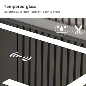 3 màu sắc LED ánh sáng đầu giường đa chức năng không dây sạc với ánh sáng vân tay khóa ba-ngăn kéo lưu trữ tủ đầu giường - Product Image 5