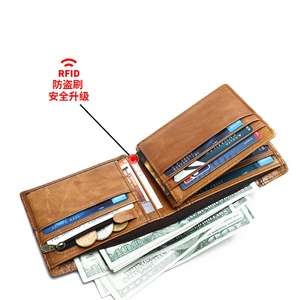 Boshiho Customized Embossed Bifold Short <b>Wallet</b> for Men Genuine Leather Zipper Coin Pocket <b>Card</b> <b>Holder</b> Credit <b>Card</b> Use Features - Product Image 4