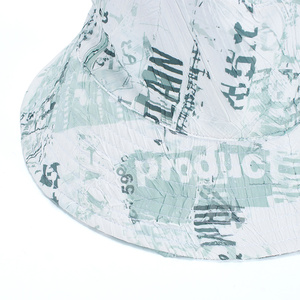 Wholesale High Quality OEM ODM Wide Brim Leaf Pattern Summer Casual Custom Unisex <b>Reversible</b> 100% Cotton <b>Bucket</b> <b>Hat</b> for Travel - Product Image 6