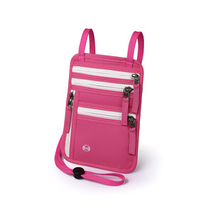 Venta al por mayor de moda duradero colgante cuello pasaporte titular bolsa RFID mensajero solo hombro billete cuello cartera - Product Image 4