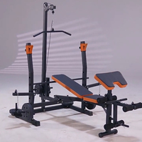 Bangku Angkat Beban Lipat dan Dapat Disesuaikan dengan Rak Barbell, Lat Pulldown, Preacher Curl Bench, dan Bench Press untuk Home Gym Grosir