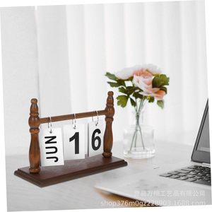 Wan Xu Wooden Flip <b>Calendar</b> Day View Horizontal Rectangle Desktop Decorative Perpetual <b>Calendar</b> For Home Office Gift - Product Image 2