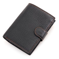 Nouveau Portefeuille en Cuir Véritable au Design Rétro, Anti-vol RFID, Porte-cartes, Modèle Court à Trois Volets, Grande Capacité, Porte-monnaie