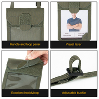 IDOGEAR Coyote marron porte-carte d'identité tactique fermeture éclair pochette pour carte de crédit affaires lanière porte-Badge pour accessoires de chasse