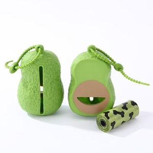 Ramasse-crottes pour chien en forme d'avocat avec distributeur de sacs, ramasseur portable pour déchets d'animaux, matériau HDPE, conception épaissie - Product Image 1