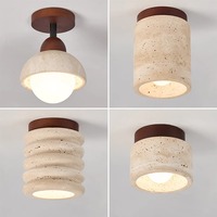 Lustre suspendu LED moderne de style nordique pour chambre d'hôtel, luminaire de plafond en pierre dorée Wabi Sabi pour salon 110-240V