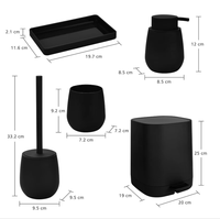 Accessoires de salle de bain modernes de luxe, décorations WC, accessoires de salle de bain en plastique, ensemble de luxe pour la décoration de la maison