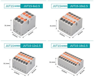 JUT15-18X2.5ซีรีส์<span class=keywords><strong>2</strong></span>.5mm2 Bloque เดอ Terminales เดอสายเคเบิลเดอ Tornillo เดอเรียล DIN - Product Image 5
