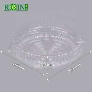 Bán buôn 8 9 10 inch Nhựa rõ ràng Vòng vỏ sò bánh pizza Bánh hộp bản lề container thực phẩm cho nướng - Product Image 6