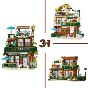 Sets de Construcción 3 en 1: Cafetería y Ciudad Castillo para Compradores Mayoristas de Juguetes, Regalos de Montaje de Cabañas de Fantasía y Empaque Personalizado - Product Image 4