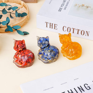 Bán Buôn Tinh Thể Tự Nhiên Nhựa Mèo Ngủ Mèo Máy Tính Để Bàn Trang Trí Sáng Tạo Động Vật Phòng Khách Bàn Cà Phê Trang Trí Nội Thất - Product Image 4