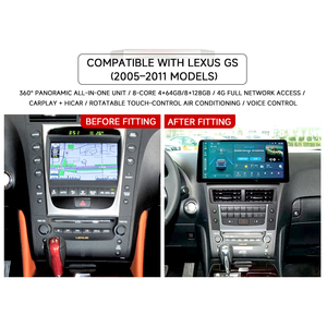 צג רכב KZS בגודל 12.3 אינץ' עם CarPlay אלחוטי, Android Auto, GPS, DSP, OBD2 וסיוע בחניה לאחור עבור לקסוס GS 2005-2011 - Product Image 3