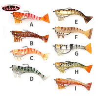 TAKEDO LV01B 90MM 8G Leurre souple crevette avec hameçon VMC 2/0, appât de pêche en TPR pour bar, leurre crevette artificiel, leurre souple de pêche