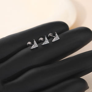 Titanio roscado interno redondo CZ Chevron <span class=keywords><strong>flecha</strong></span> tachuelas traseras planas para cartílago de oreja <span class=keywords><strong>Tragus</strong></span> Labret Piercing para el cuerpo joyería - Product Image 5