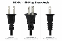 Cable de alimentación C7 con conector en forma de ocho NEMA 1-15P, cable de CA estadounidense de 18 AWG, 10 A, 125 V para TV, radio, DVD, aparatos de audio, a granel