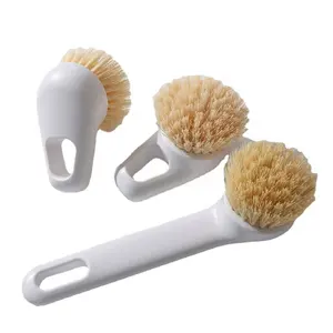 Kitchen Cleaning Pot Bowl Brush Nordic Style Non-oily Long-handled Dishwashing Brush Can Be Hung Sink Stove Cleaning Brush