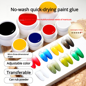 Nouveau style – 5 couleurs en stock – Gel <span class=keywords><strong>de</strong></span> peinture spécial à haute saturation pour nail art DIY, pot petit format, colle large pour peinture <span class=keywords><strong>sur</strong></span> <span class=keywords><strong>ongles</strong></span> - Product Image 2