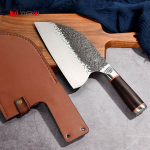 Cuchillo serbe en acier à haute teneur en carbone Viking couperet à viande couteaux de cuisine forgé à la main couteau de <span class=keywords><strong>boucher</strong></span> noir avec gaine en cuir - Product Image 4