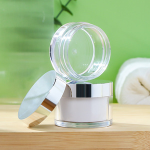 Vàng sang trọng nắp 30ml/50ml Pet hai lớp kem cơ thể lọ tùy chỉnh màu Trắng nhựa bạc vít đầu nắp xi lanh hình dạng 58 Mét - Product Image 2