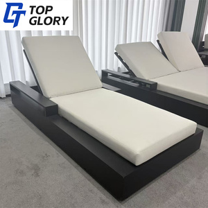 Ghế tắm nắng bằng mây nhựa ngoài trời hiện đại, tùy chỉnh theo yêu cầu, dùng được mọi thời tiết, dành cho khu nghỉ dưỡng, ghế dài bằng nhôm - Product Image 5