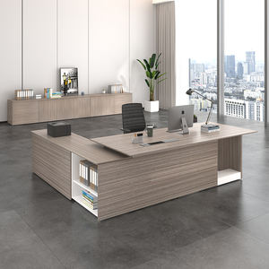 مكتب تنفيذي فاخر بتشطيب خشب الجوز، أثاث مكتبي صيني جديد للرئيس والرئيس التنفيذي، تصميم عصري تقليدي لمباني المكاتب - Product Image 5