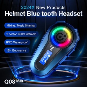 Auriculares Inalámbricos para Casco Popular Look Q08 MAX con Pantalla LCD, Intercomunicador Full Duplex de 300M para 2 Motociclistas - Product Image 2