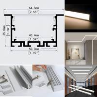 Perfil LED de aluminio para montaje en superficie, luz lineal con efecto de sombra para techo, iluminación lineal para yeso.