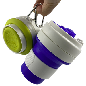 Gobelet à café réutilisable personnalisé en silicone de qualité alimentaire sans BPA, résistant à la chaleur, 350 ml, gobelet de voyage pliable en silicone avec couvercle - Product Image 4
