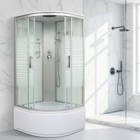 WEIBING 100*100 Cabine de douche coulissante moderne en aluminium, design arqué, deux-en-un, entièrement assemblée, pour salle de bain domestique, nouveau modèle chinois
