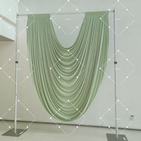 Rideaux de scène sur mesure Muwei, grandes tentures vertes pour arche de mariage, décoration de banquet de mariage