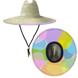 Sombrero de Paja Unisex de Alta Calidad con Rayas Impresas Personalizadas para Actividades al Aire Libre, Playa, Viajes y Pesca - Product Image 3