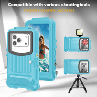 Étui de plongée étanche 15m/50ft pour iPhone 16 Pro Max 14 Pro Max, coque antichoc avec couvercle rabattable pour snorkeling