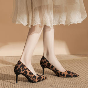 Zapatos de Tacón Alto Estilo Francés, Color Sólido, Punta Puntiaguda, Tacón de 6 cm, Deslizables, Formales, Parte Superior de Cuero Genuino, para Uso Diario - Product Image 2