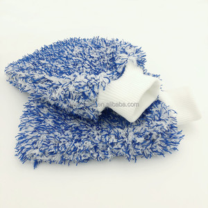 Accessoires <span class=keywords><strong>de</strong></span> voiture Nouvelle Arrivée Bleu Blanc <span class=keywords><strong>Auto</strong></span> Detailing Wheel Cleaning Glove Mixed Color Best Premium Microfiber Car Wash Mitt - Product Image 1