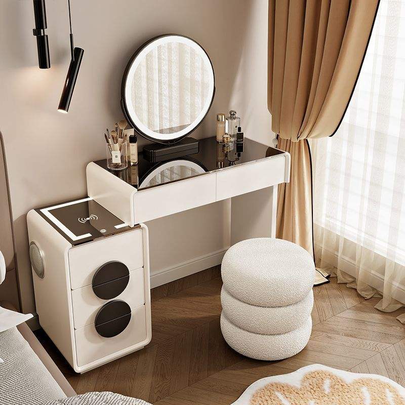 White 80 table 35 bucket cabinet mirror pier stool