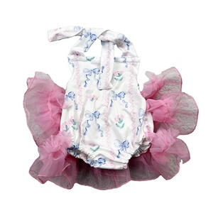 DH ODM Infant Girls Easter Fashion Fluffy Spandex/Polyester Button Closure Cute Jumpsuit Spring <strong>Baby</strong> <strong>Romper</strong> - Product Image 6