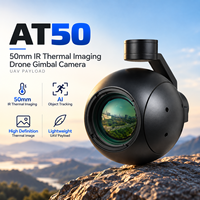Kamera Gimbal Termal UAV 3 Axis AT50 Lensa IR 50mm Sensor VOx 640X512 Zoom Digital 8X Pelacakan AI Muatan Drone