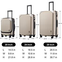 Valise Fashion Beige Valise rigide de 28 pouces Bagages de luxe à ouverture frontale de grande capacité