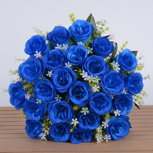 Bouquet de 18 grandes roses artificielles de qualité supérieure, en soie préservée, pour mariage nuptial - Product Image 4