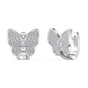 Dylam Charm Dainty 925 Sterling <b>Silver</b> Rhodium Plated 5A Cubic Zirconia <b>Clip</b>-on Butterfly Stud Earrings for Women - Product Image 3