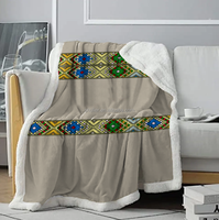 Couverture Sherpa personnalisée avec motif croix éthiopienne, couverture décorative douce et confortable en peluche Sherpa, couverture en polaire