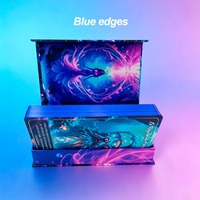 Cartes de tarot personnalisées, impression de jeu de tarot à bord bleu, design personnalisé, cartes de jeu de luxe, marque privée, vente en gros