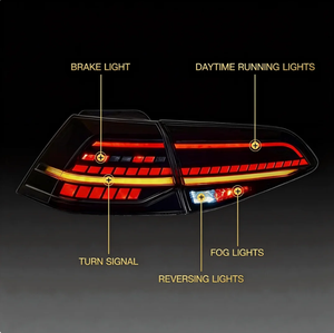 Nouveaux feux arrière à LED pour VW <span class=keywords><strong>Golf</strong></span> <span class=keywords><strong>7</strong></span>/<span class=keywords><strong>7</strong></span>.5, Plug-and-Play, clignotants séquentiels, feux <span class=keywords><strong>stop</strong></span>, fonction marche arrière, option de personnalisation automobile - Product Image 4