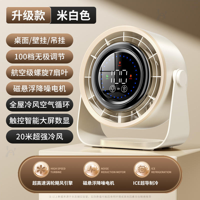 Ventilateur de bureau Y7 - [Affichage numérique multi-vitesses - Blanc