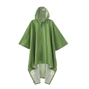 WOQI Adult Lightweight Outdoor Hooded Rain Poncho Unisex Raincoat For Hiking OEM Poncho Raincoat