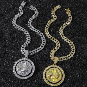 Nuevo Collar con Colgante de Gallo Circular Geométrico Estilo Hiphop Único 2026, Diseño Popular, Collar para Hombre, Joyería de Moda al por Mayor - Product Image 1