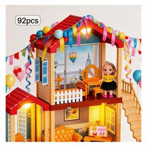 ชุดของเล่นบ้านขนาดใหญ่พรีเมียมพร้อมเฟอร์นิเจอร์ ของเล่น DIY สำหรับเด็ก - ของขวัญบ้านพลาสติกแสนสนุก - Product Image 4