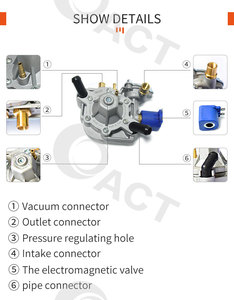 Vaporizador de Autogás de Alta Potencia At13 Cng/lpg de 2 Etapas, Regulador de Presión de Gas Secuencial, Reductor de Combustible para Automóviles - Product Image 3